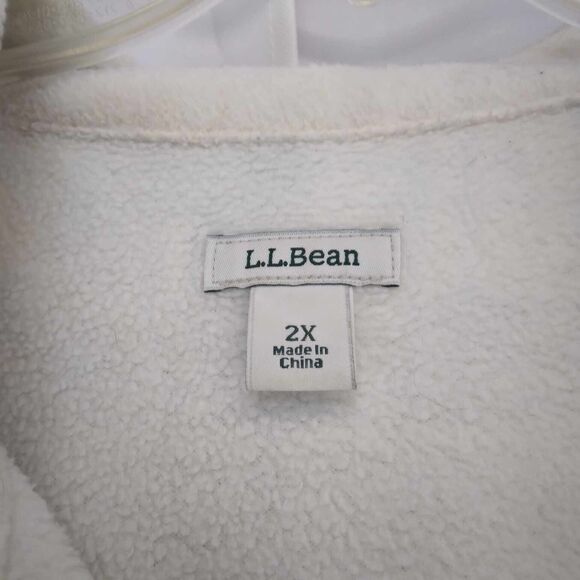 LL Bean Women's 2X Blue Plaid Fleece Lined Flannel Button Hooded Shacket Pockets - Picture 5 of 7